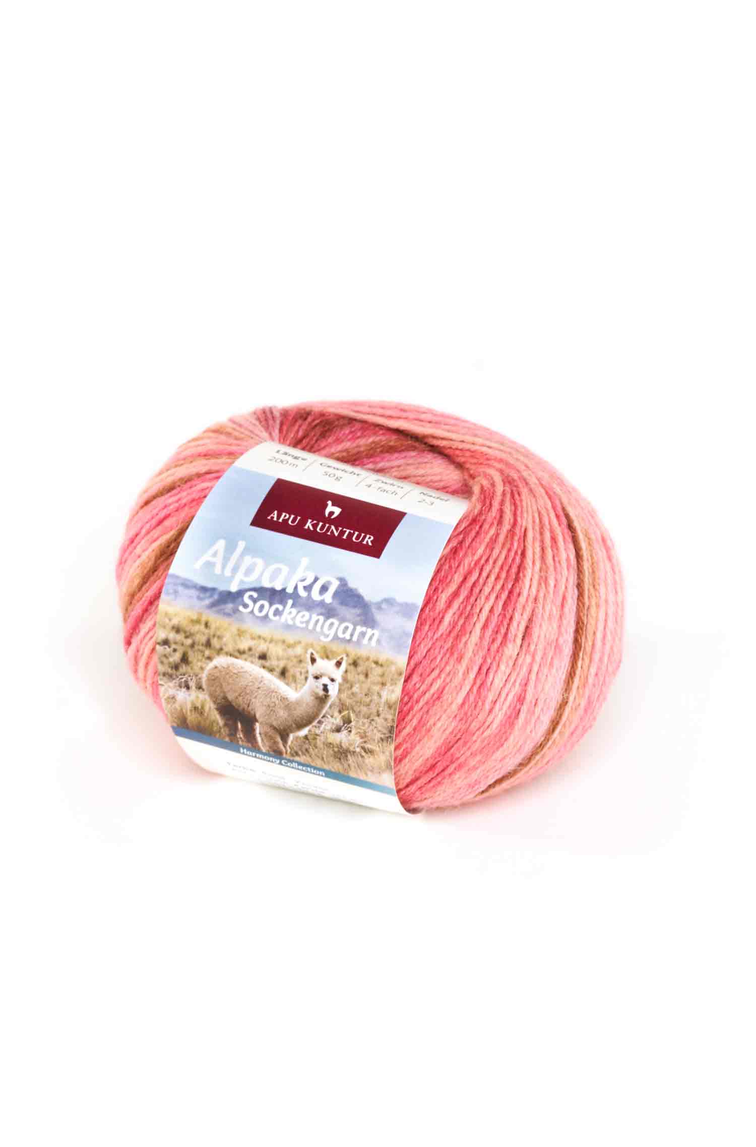 Alpaka Sockengarn HARMONY | 50g-rosa/koralle
