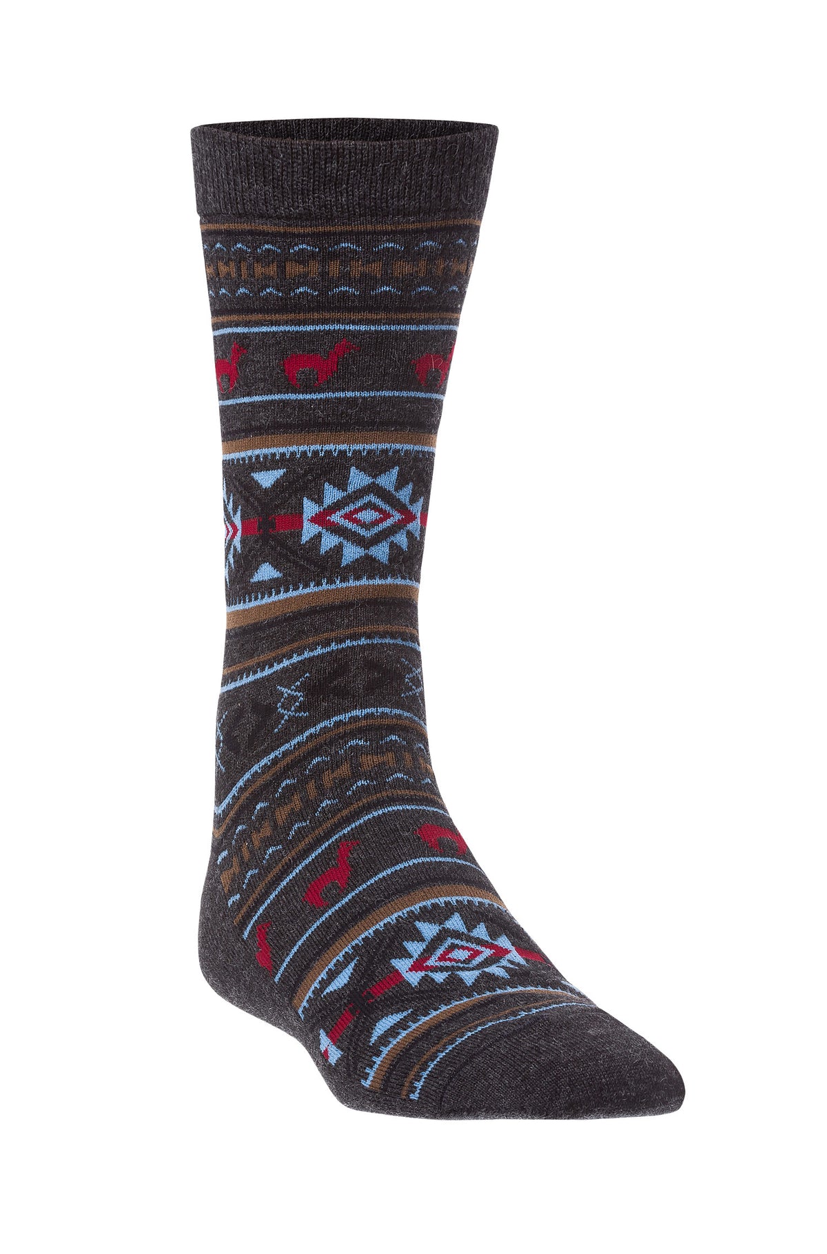 Alpaka Socken JAQUARD-grau/blau