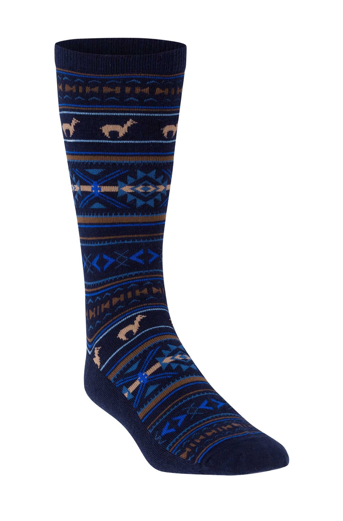 Alpaka Socken JAQUARD-marine/royal