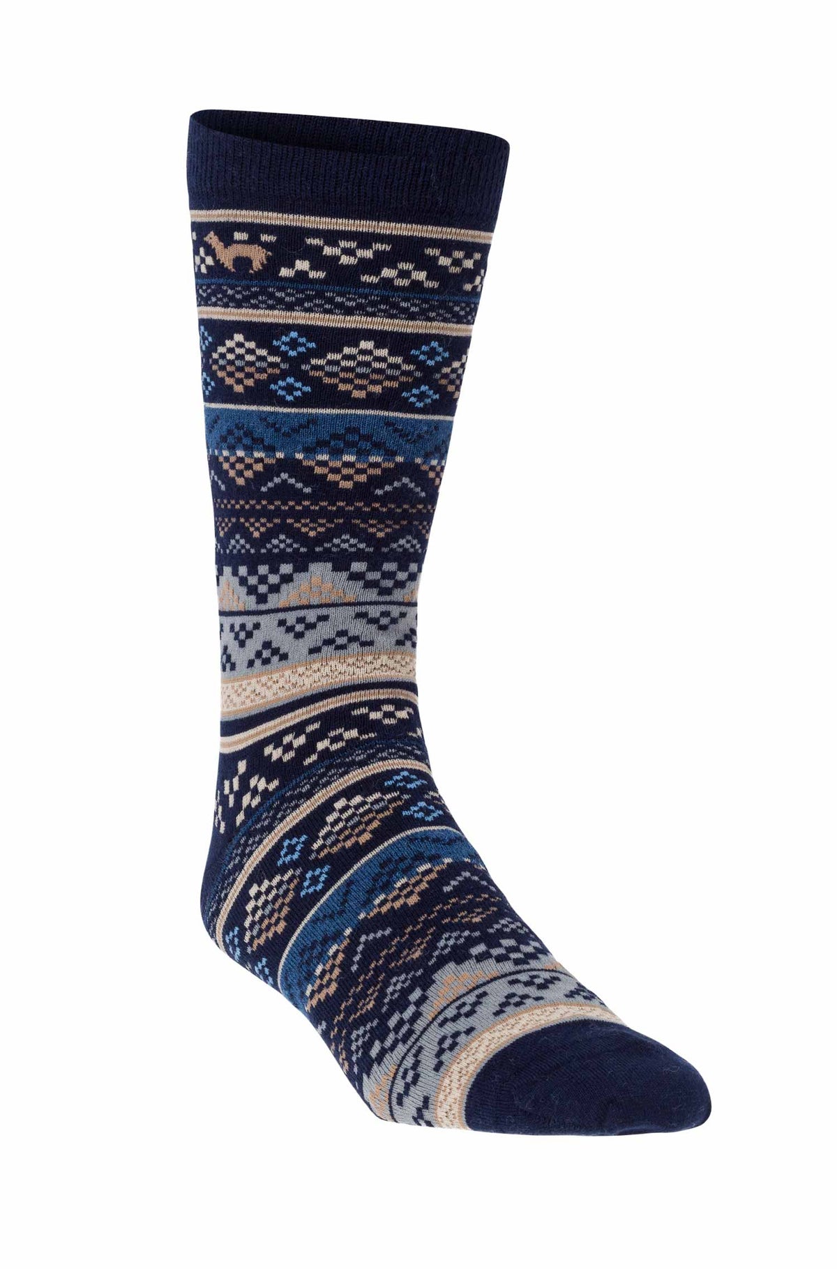 Alpaka Socken INKA-blau/sand