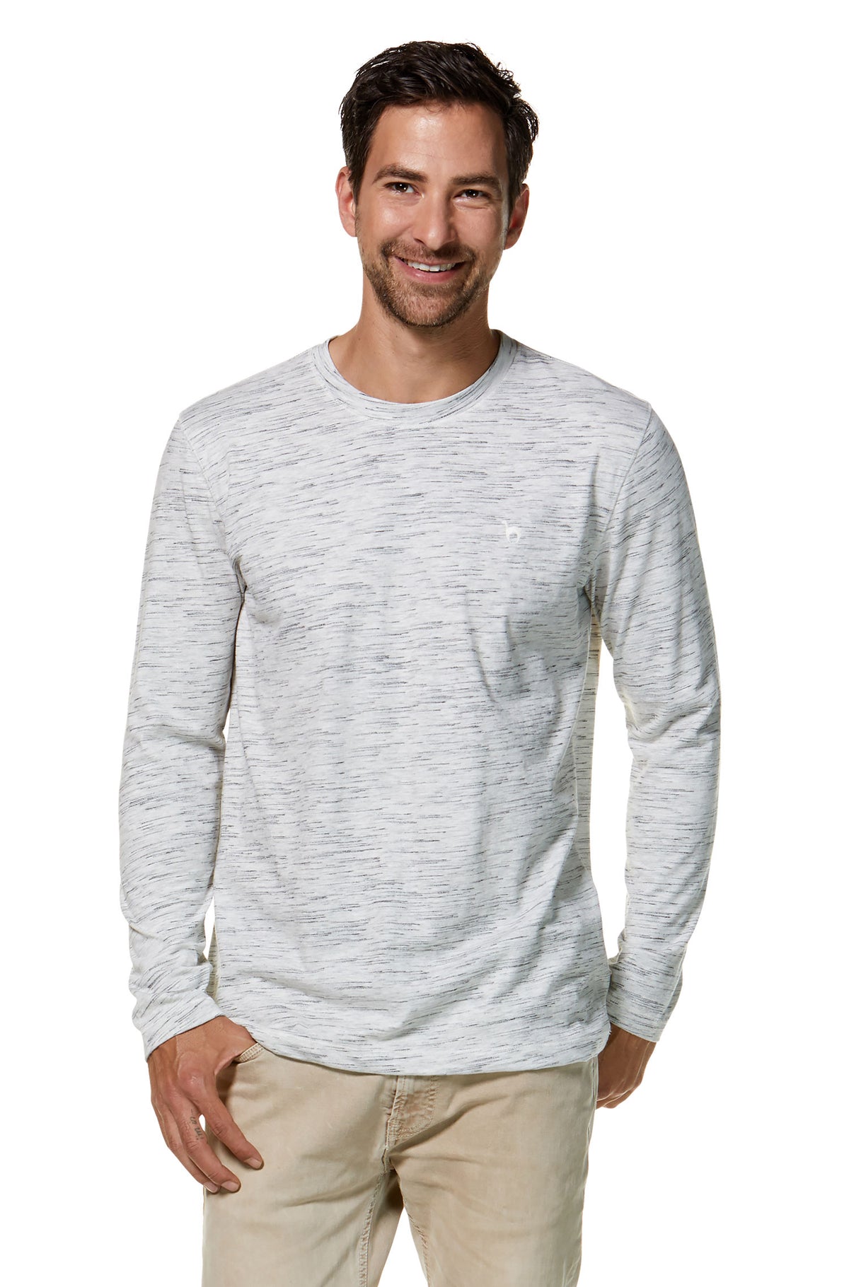 Alpaka Shirt MATEO-silbergrau/schwarz