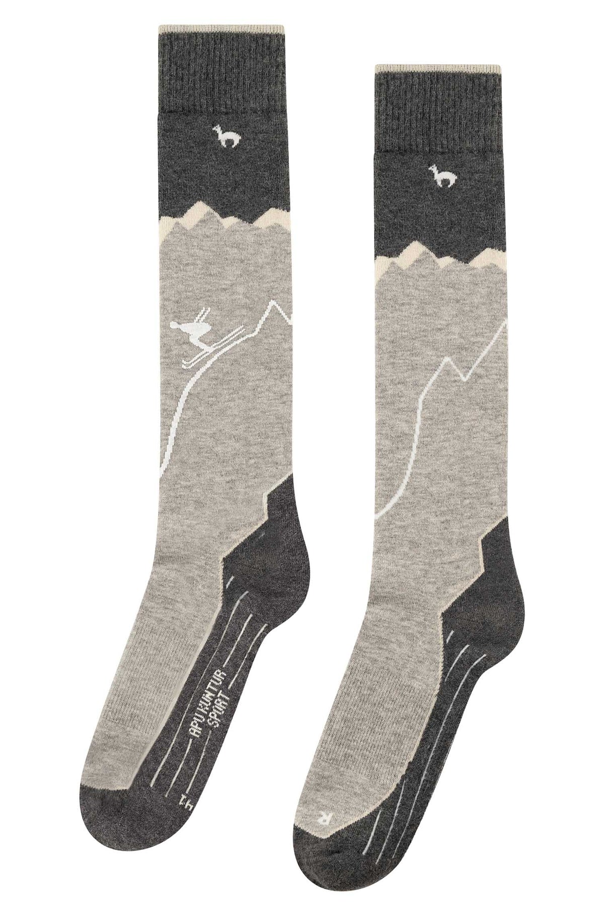 Alpaka Socken SKI & SPORT-grau/silber