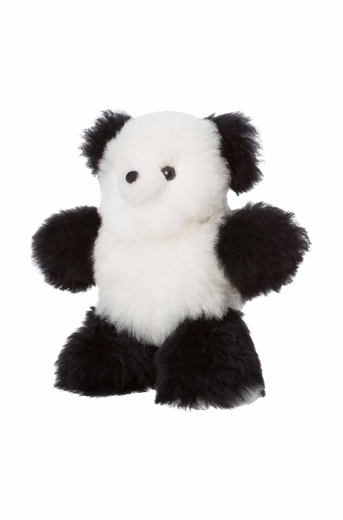 Alpaka Felltier TEDDY 30cm-schwarz/weiss